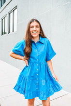 Load image into Gallery viewer, Play By Tier Button Down Dress
