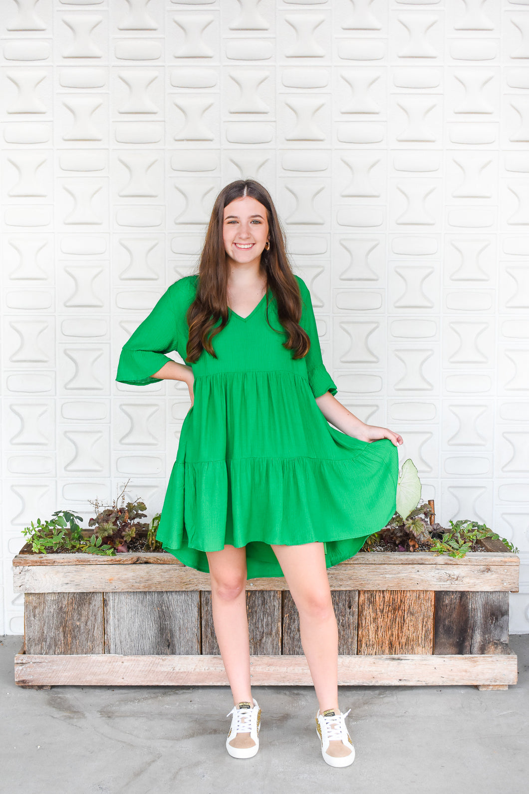 A Greens To An End Tiered Dress