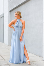 Load image into Gallery viewer, All I Wanna Blue Halter Maxi Dress
