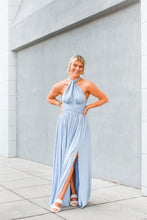 Load image into Gallery viewer, All I Wanna Blue Halter Maxi Dress
