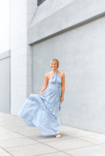 Load image into Gallery viewer, All I Wanna Blue Halter Maxi Dress
