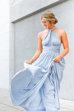 Load image into Gallery viewer, All I Wanna Blue Halter Maxi Dress
