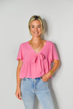 Load image into Gallery viewer, Sink Into Pink Flutter Top
