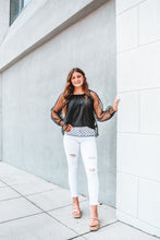 Load image into Gallery viewer, Black To The Future Polka Dot Top
