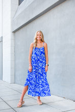 Load image into Gallery viewer, Give Us A Blue Floral Midi Dress
