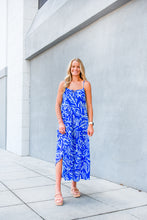 Load image into Gallery viewer, Give Us A Blue Floral Midi Dress
