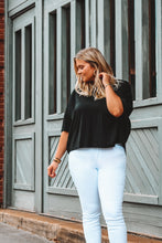 Load image into Gallery viewer, Black Beauty Ruffle Back Top
