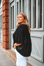 Load image into Gallery viewer, Black Beauty Ruffle Back Top
