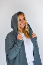 Load image into Gallery viewer, Open Front Longline Hoodie Cardigan
