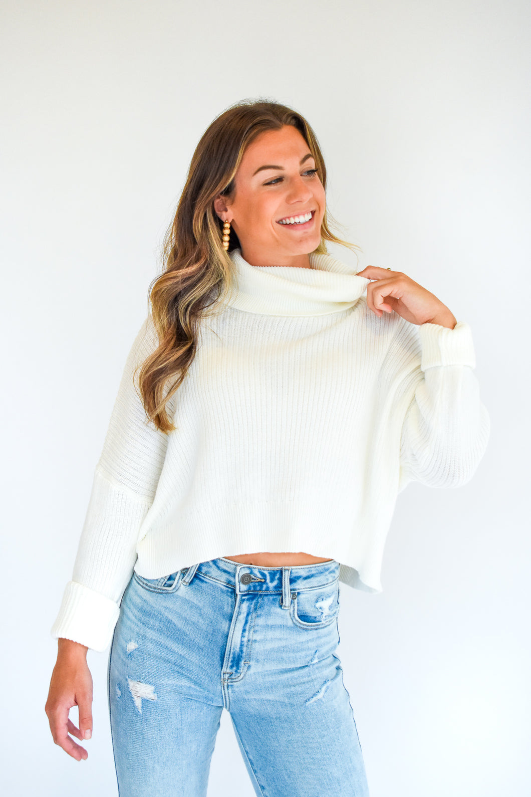 Let's Get Cozy Ribbed Turtleneck Sweater