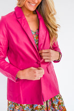 Load image into Gallery viewer, Magnetic In Magenta Leather Blazer

