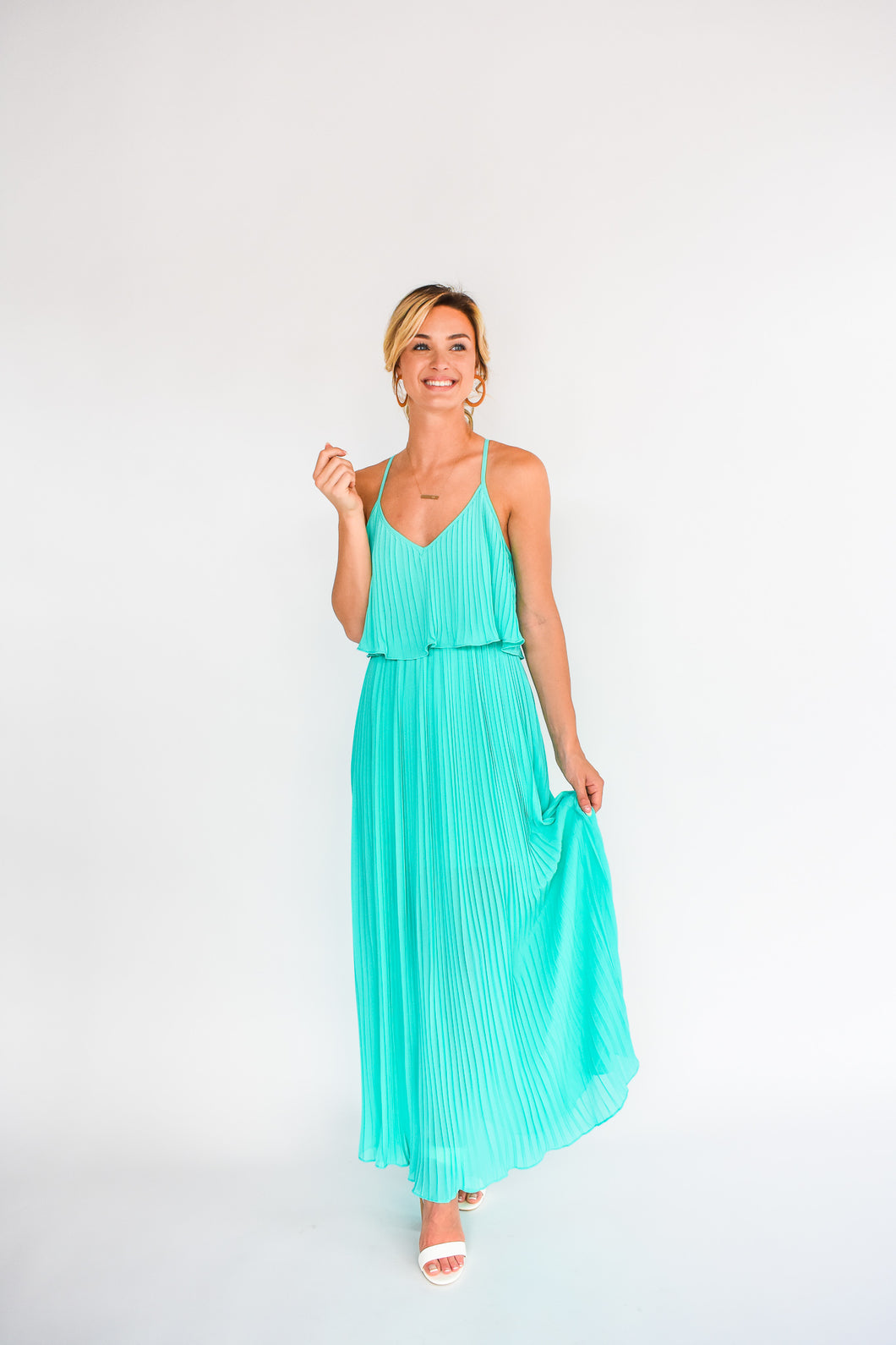 Happy Pleat Maxi Dress