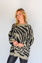 Load image into Gallery viewer, Knock My Stripes Off Zebra Print Sweater
