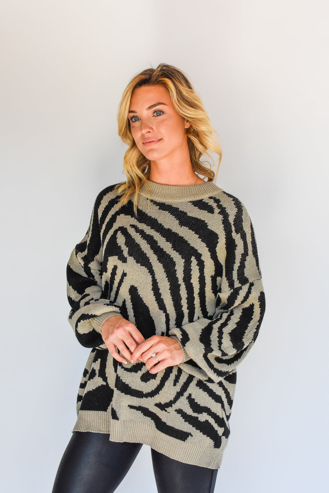 Knock My Stripes Off Zebra Print Sweater