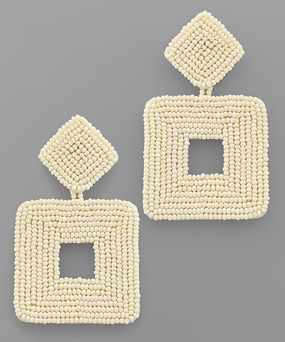 Seed Bead Square Earrings