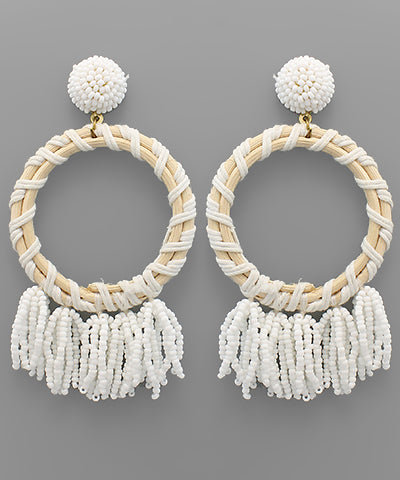 Wrapped Circle Tassel Earrings
