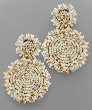 Load image into Gallery viewer, Beaded Double Disc Earrings
