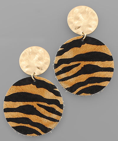 Tiger Disk Earrings