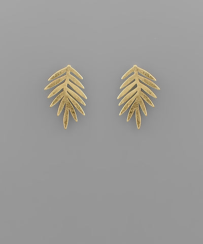 Mini Palm Leaf Earrings