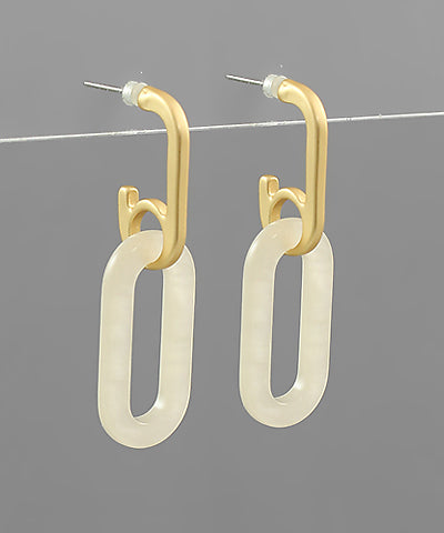 Acrylic Oval Dangle Earrings