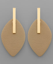 Load image into Gallery viewer, Leather Marquise And Bar Earrings
