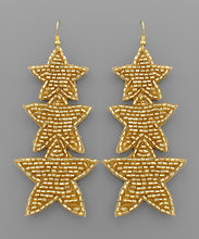 Load image into Gallery viewer, Beaded Triple Star Earrings
