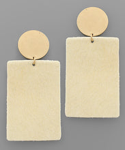 Load image into Gallery viewer, Cowhide Rectangle Earrings
