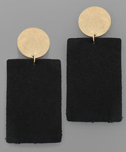 Load image into Gallery viewer, Cowhide Rectangle Earrings
