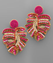 Load image into Gallery viewer, Beaded Leaf Earrings
