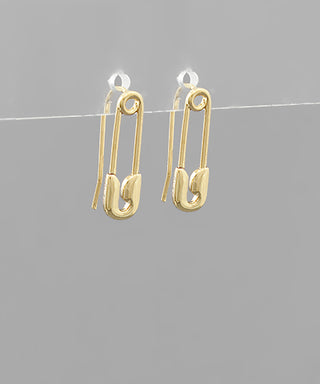 Brass Safety Pin Earrings