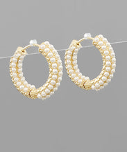 Load image into Gallery viewer, 25mm Pave Huggie Hoops
