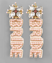 Load image into Gallery viewer, Jewel Top Bride Bead Earrings
