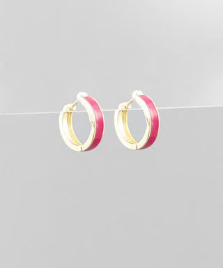 Half Epoxy Huggie Hoops