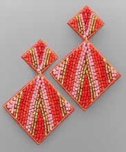 Load image into Gallery viewer, Stripe Bead Square Earrings
