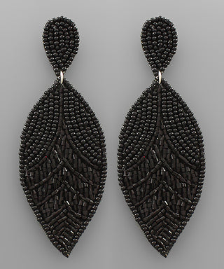 Bead Leaf Earrings