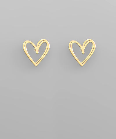 Double Line Heart Earrings