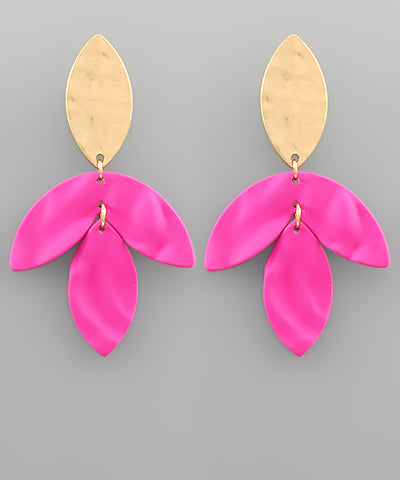 Leaf Dangle Marquise Earrings
