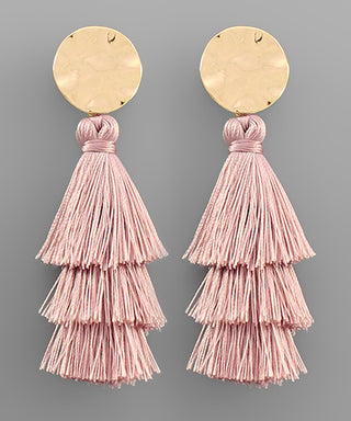 Disk And Tassel Earrings