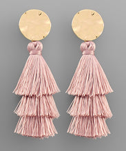 Load image into Gallery viewer, Disk And Tassel Earrings
