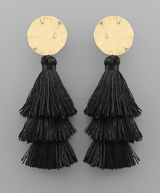 Disk And Tassel Earrings