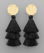 Load image into Gallery viewer, Disk And Tassel Earrings
