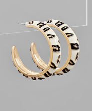 Load image into Gallery viewer, Enamel Leopard Print Hoops
