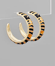 Load image into Gallery viewer, Enamel Leopard Print Hoops
