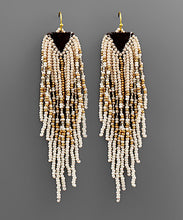 Load image into Gallery viewer, Inverted Triangle Bead Tassel Earrings
