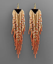 Load image into Gallery viewer, Inverted Triangle Bead Tassel Earrings
