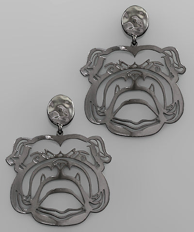 Bulldog Filigree Drop Earrings