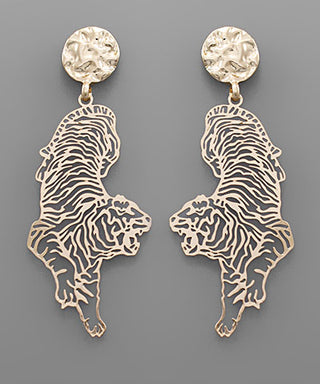Roaring Tiger Filigree Earrings