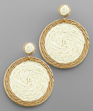Raffia Twotone Disk Earrings