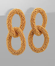 Load image into Gallery viewer, Oval Linked Seed Beads Earrings
