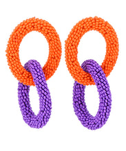 Load image into Gallery viewer, Oval Linked Seed Beads Earrings
